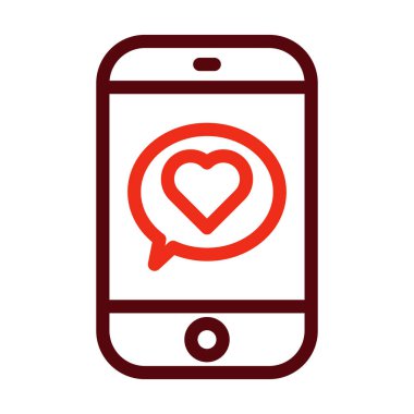 Kişisel ve ticari kullanım için Aşk Vektörü Kalın Çizgisi İki Renk Simgesi