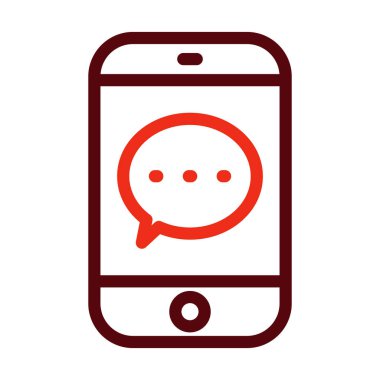 Kişisel ve Ticari Kullanım İçin İleti Vektörü Kalın Çizgisi İki Renk Simgesi