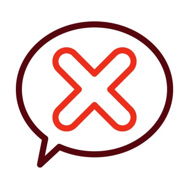 Kişisel ve Ticari Kullanım İçin Çapraz Mark Vektör Kalın Çizgisi İki Renk Simgesi