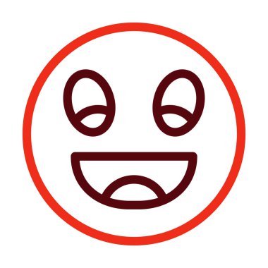 Kişisel ve ticari kullanım için Mutlu Vektör Kalın Çizgisi İki Renk Simgesi