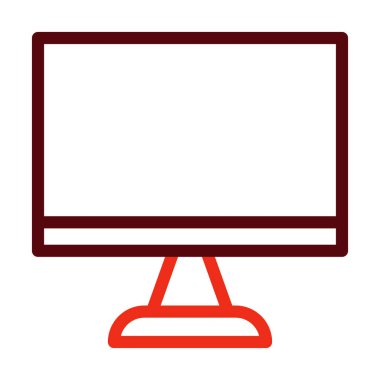 Kişisel ve Ticari Kullanım İçin Bilgisayar Ekran Vektörü Kalın Satırı İki Renk Simgesi