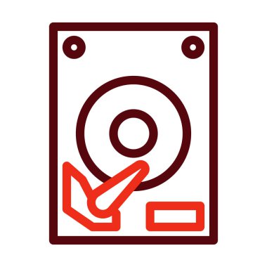 Kişisel ve ticari kullanım için Sabit Sürücü Kalın Çizgi İki Renk Simgesi