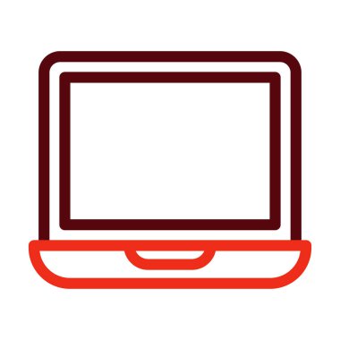 Kişisel ve ticari kullanım için Laptop Vektör Kalın Çizgisi İki Renk Simgesi