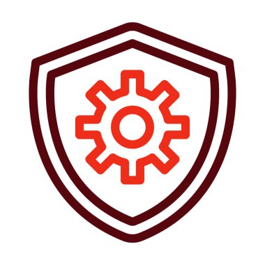 Kişisel ve ticari kullanım için Kalkan Vektör Kalın Çizgisi İki Renk Simgesi