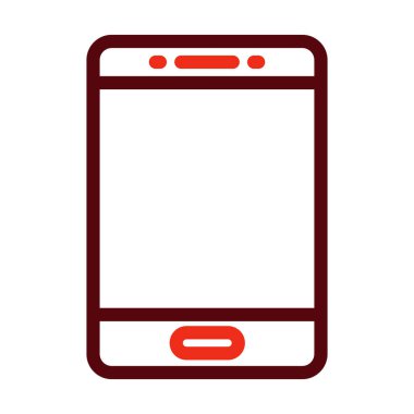 Kişisel ve ticari kullanım için Tablet Vektör Kalın Çizgisi İki Renk Simgesi