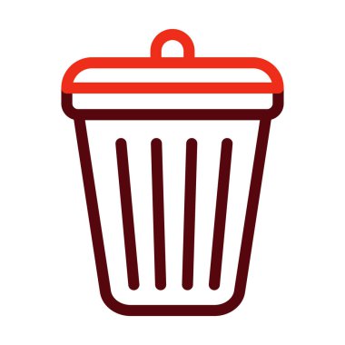 Çöp Kutusu Kalın Çizgisi Kişisel ve Ticari Kullanım İçin İki Renk Simgesi