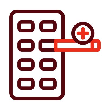 Varenicline Vektör Kalın Çizgisi Kişisel ve Ticari Kullanım İçin İki Renk Simgesi