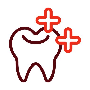 Diş beyazlatma vektörü kalınlığı Kişisel ve ticari kullanım için iki renk simgesi