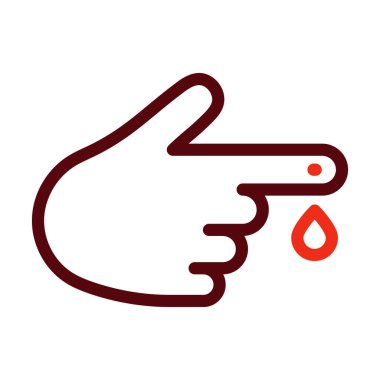 Kişisel ve Ticari Kullanım İçin Diyabet Vektör Kalın Çizgisi İki Renk Simgesi