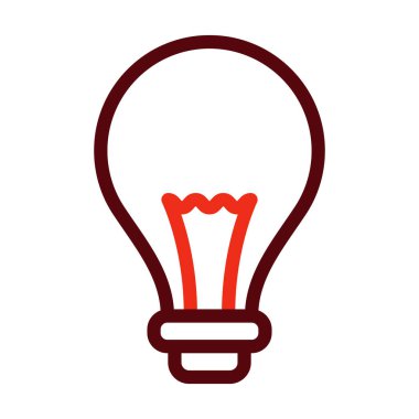 Ampul Vektörü Kalın Çizgi Kişisel ve Ticari Kullanım İçin İki Renk Simgesi