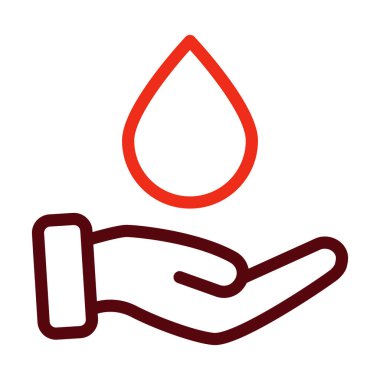 Su Vektörü Kalın Çizgisini Kişisel ve Ticari Kullanım İçin İki Renk Simgesini Kaydet