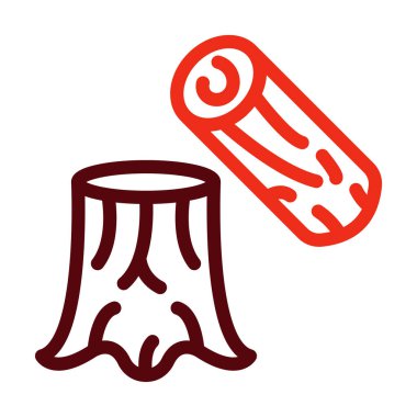 Ahşap Vektör Kalın Çizgisi Kişisel ve Ticari Kullanım İçin İki Renk Simgesi