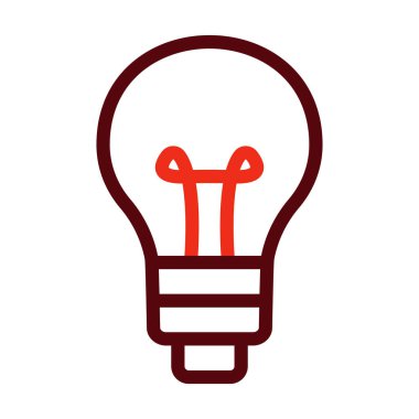 Ampul Vektörü Kalın Çizgisi Kişisel ve Ticari Kullanım İçin İki Renk Simgesi