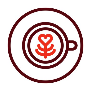 Kişisel ve ticari kullanım için Latte Vektör Kalın Çizgisi İki Renk Simgesi