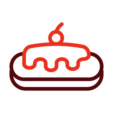 Eclair Vektör Kalın Çizgisi Kişisel ve Ticari Kullanım İçin İki Renk Simgesi