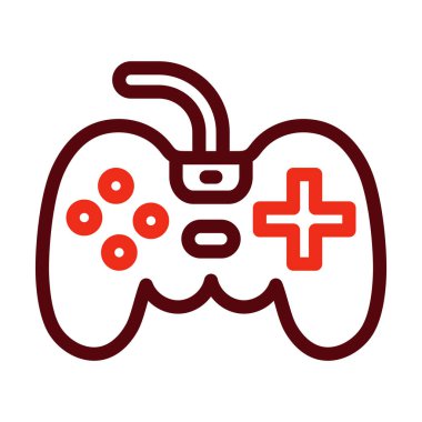 Kişisel ve ticari kullanım için Oyun Konsolu Kalın Çizgi İki Renk Simgeleri