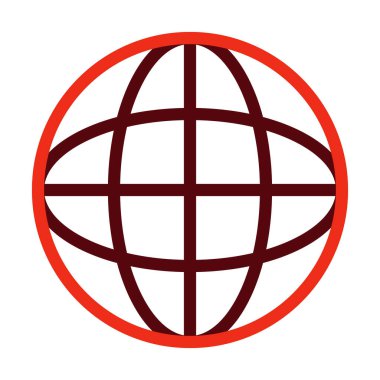 Kişisel ve Ticari Kullanım İçin Dünya Vektör Kalın Çizgisi İki Renk Simgesi