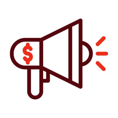 Kişisel ve ticari kullanım için Tanıtım Vektörü Kalın Çizgi İki Renk Simgesi