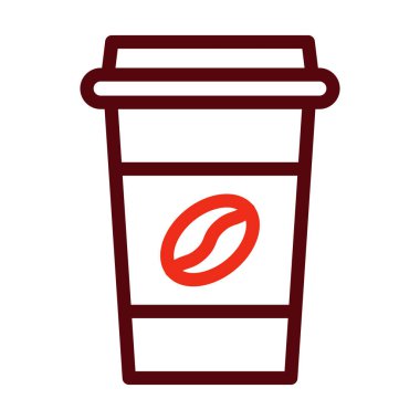 Kahve kupası vektör kalınlığı Kişisel ve ticari kullanım için iki renk simgesi