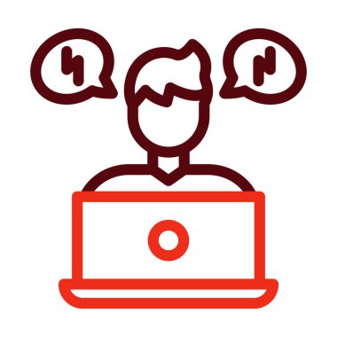 Stres Vektörü Kalın Çizgisi Kişisel ve Ticari Kullanım İçin İki Renk Simgesi