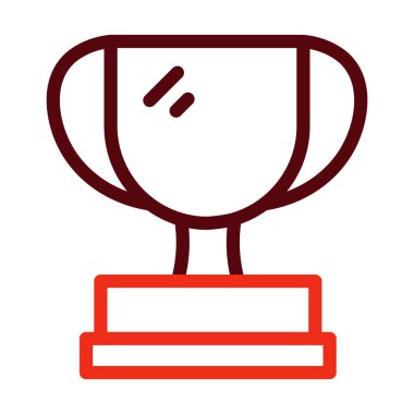 Kişisel ve ticari kullanım için Kupa Vektörü Kalın Çizgisi İki Renk Simgesi