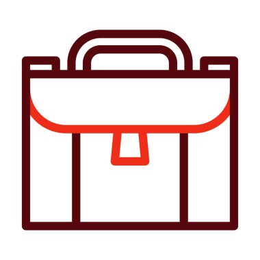 Kişisel ve Ticari Kullanım İçin Evrak Çantası Vektör Kalın Çizgisi İki Renk Simgesi