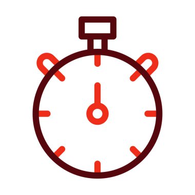 Kişisel ve Ticari Kullanım İçin Stopwatch Vektör Kalın Çizgisi İki Renk Simgesi