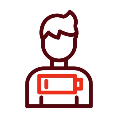 Kişisel ve ticari kullanım için Yorgunluk Vektörü Kalın Çizgi İki Renk Simgesi