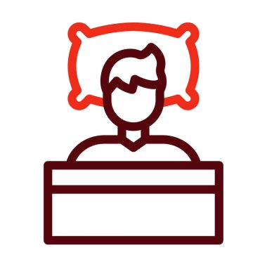 Kişisel ve ticari kullanım için Uykusuzluk Vektörü Kalın Çizgisi İki Renk Simgesi