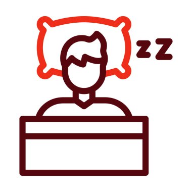 Kişisel ve Ticari Kullanım İçin Yorgun Vektör Kalın Çizgisi İki Renk Simgesi