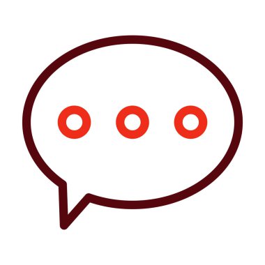 Kişisel ve Ticari Kullanım İçin Sohbet Balonu Vektör Çizgisi İki Renk Simgesi