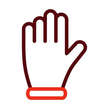 Kişisel ve ticari kullanım için Eldiven Vektörü Kalın Çizgisi İki Renk Simgesi