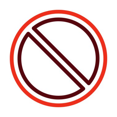 Kişisel ve ticari kullanım için Yasaklar Vektör Kalın Çizgi İki Renk Simgeleri