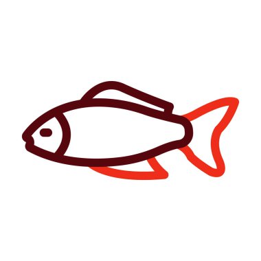 Kişisel ve ticari kullanım için Koi Vektör Kalın Çizgisi İki Renk Simgesi