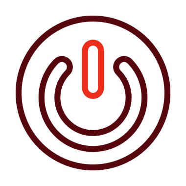Power Button Vektör Kalın Çizgisi Kişisel ve Ticari Kullanım İçin İki Renk Simgesi