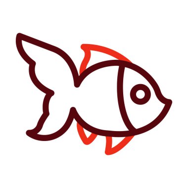 Kişisel ve ticari kullanım için Japon Balığı Kalın Çizgisi İki Renk Simgesi