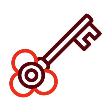 Kişisel ve Ticari Kullanım İçin Anahtar Vektör Kalın Çizgisi İki Renk Simgesi