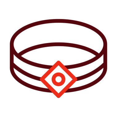 Bileklik Vektör Kalın Çizgisi Kişisel ve Ticari Kullanım İçin İki Renk Simgesi