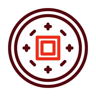 Kişisel ve ticari kullanım için Token Vektör Kalın Çizgisi İki Renk Simgesi