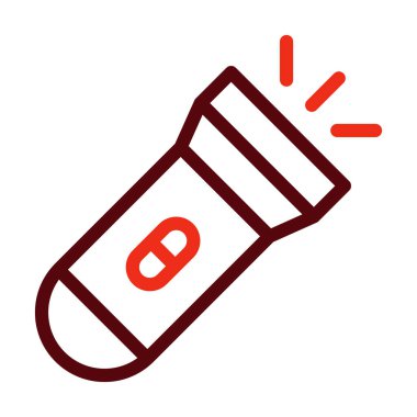 Kişisel ve ticari kullanım için Meşale Vektör Kalın Çizgisi İki Renk Simgesi