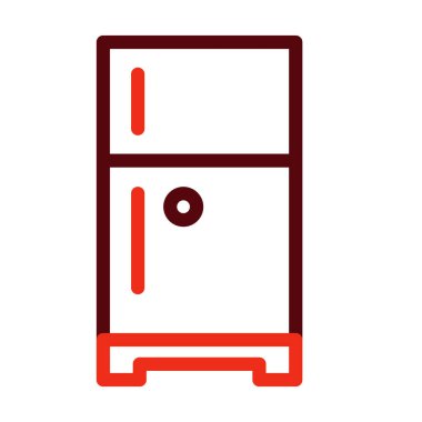 Buzdolabı Vektör Kalın Çizgisi Kişisel ve Ticari Kullanım İçin İki Renk Simgesi