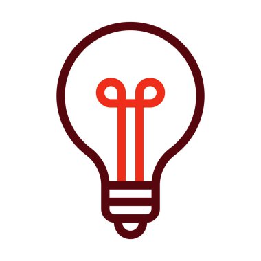 Ampul Vektörü Kalın Çizgi Kişisel ve Ticari Kullanım İçin İki Renk Simgesi