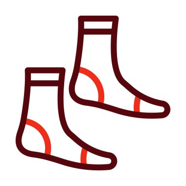 Kişisel ve ticari kullanım için Çorap Vektörü Kalın Çizgisi İki Renk Simgesi