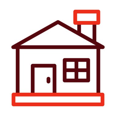 Kişisel ve ticari kullanım için Ev Vektörü Kalın Çizgisi İki Renk Simgesi