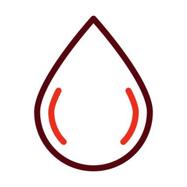 Su Damlası Vektör Kalın Çizgisi Kişisel ve Ticari Kullanım İçin İki Renk Simgesi