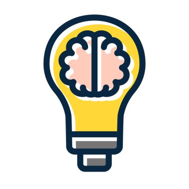 Kişisel ve Ticari Kullanım İçin Koyu Renk Simgeleri Doldurulmuş Fikir Vektörü Kalın Çizgisini Al