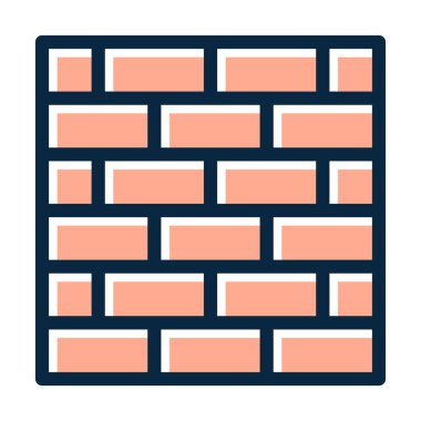 Tuğla Duvarı Kalın Çizgisi Kişisel ve Ticari Kullanım İçin Koyu Renk Simgeleri Dolduruldu