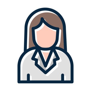 Koyu Renk Simgeleri Kişisel ve Ticari Kullanım İçin Bilim Adamı Vektör Kalın Çizgisi Dolduruldu