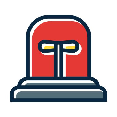 Kişisel ve ticari kullanım için Koyu Renk Simgeleri Doldurulmuş Siren Vektörü Kalın Çizgisi