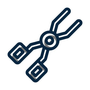 Tong Vektör Kalın Çizgisi Kişisel ve Ticari Kullanım İçin Koyu Renk Simgeleri Dolduruldu